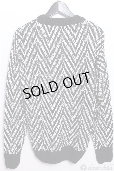 画像2: 【新品アウトレット】セレクトウェア ニット.総柄プルオーバーニット /ブラックxホワイト/F B-18-08-12-026b-1-to-0-m-YM-ZT-M098 (2)