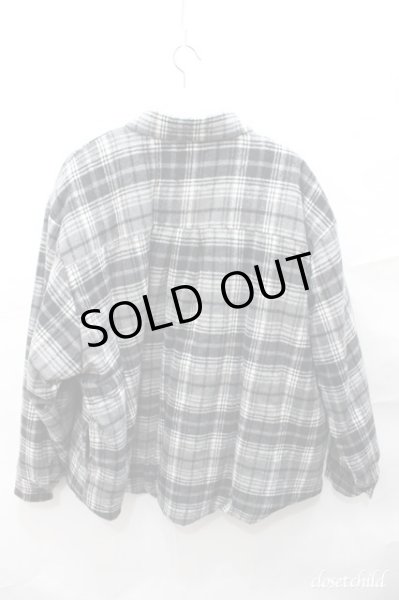 画像2: AFYF（rovtski） ジャケット.チェック裏起毛ワイドブルゾン /ブラック/F O-20-12-19-029-Wr-ja-YM-ZT-M005 (2)