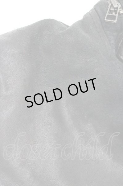 画像9: 14th Addiction / Cross Zip Leather ジャケット 1 ブラック（ムラ染色） O-25-02-13-006-14-ou-YM-ZT-ML003 (9)