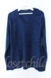 画像1: NO ID. / ビキューレラムパイルV-Nプルオーバーニットソー 1 ネイビー O-25-11-23-020-NO-to-YM-OS (1)