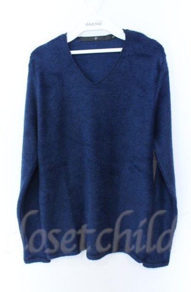画像1: NO ID. / ビキューレラムパイルV-Nプルオーバーニットソー 1 ネイビー O-25-11-23-020-NO-to-YM-OS (1)
