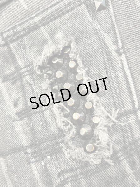 画像13: KMRii / MOON WALKER-01 レザーパッチデニムパンツ 1 グレー O-24-09-27-056-KM-pa-YM-ZT362 (13)