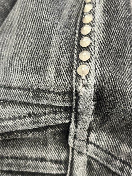 画像14: KMRii / MOON WALKER-01 レザーパッチデニムパンツ 1 グレー O-24-09-27-056-KM-pa-YM-ZT362 (14)