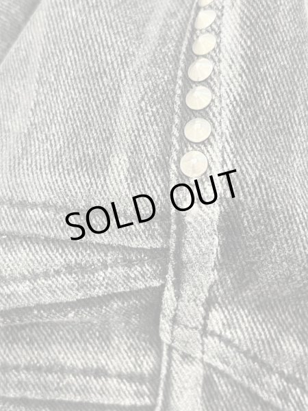 画像14: KMRii / MOON WALKER-01 レザーパッチデニムパンツ 1 グレー O-24-09-27-056-KM-pa-YM-ZT362 (14)