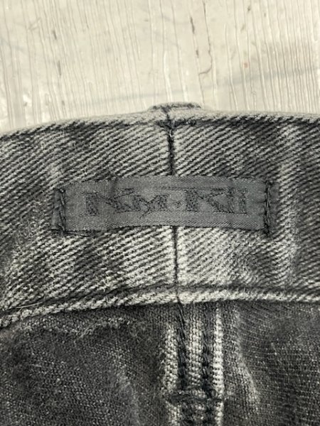 画像11: KMRii / MOON WALKER-01 レザーパッチデニムパンツ 1 グレー O-24-09-27-056-KM-pa-YM-ZT362 (11)