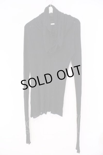 画像1: FUGA / スーパーロングスリーブドレープネックランダムテレコトップス 44 ブラック O-26-02-03-009-FU-to-YM-OS (1)