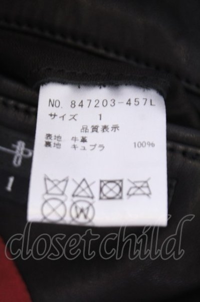 画像6: NO ID. / オイルドカウレザーシングルライダースジャケット 1 ブラックｘホワイト O-26-02-03-001-NO-ou-YM-OS (6)