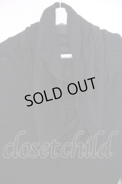 画像2: FUGA / スーパーロングスリーブドレープネックランダムテレコトップス 44 ブラック O-26-02-03-009-FU-to-YM-OS (2)