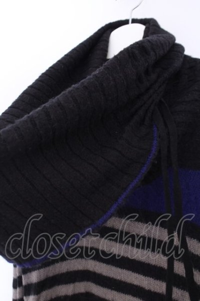 画像2: JOHNNY WOLF / SID【シド】モヘアボーダーニットソー 1 ブルーｘブラックｘグレー O-26-02-03-007-JO-to-YM-OS (2)