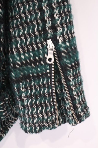 画像3: NO ID. BLACK / ダブルライダースジャケット ONE グリーン O-26-02-03-005-NO-ou-YM-OS (3)