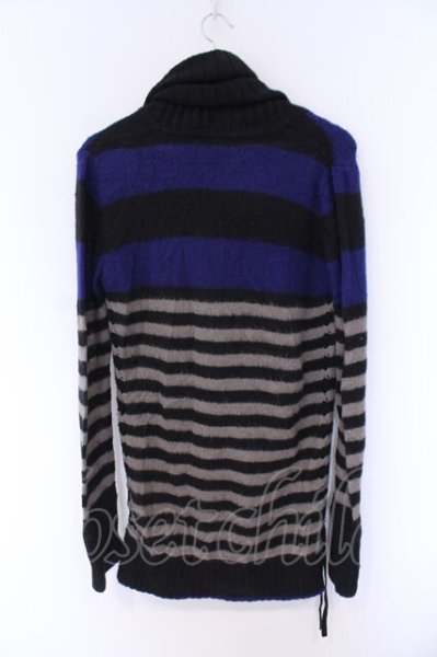 画像5: JOHNNY WOLF / SID【シド】モヘアボーダーニットソー 1 ブルーｘブラックｘグレー O-26-02-03-007-JO-to-YM-OS (5)