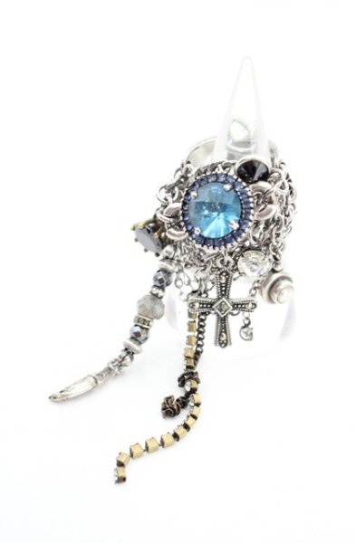 画像1: gunda / TRASURE RING リング 約11号 シルバーｘマルチ O-26-08-13-027-gu-ac-YM-OS (1)