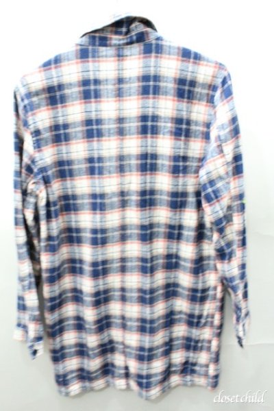 画像3: 【SALE】KMK(KINGLY MASK) ジャケット.袖刺繍チェックシャツ /パターン（ブルー）/M O-21-01-25-116-KM-ja-YM-ZT123
