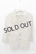 【SALE】NO ID. ジャケット.Cストレッチクレープノッチドラペル2B七部袖 /ベージュ/1 O-21-06-02-008-NO-ja-YM-ZT184