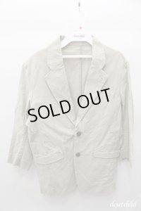 【SALE】NO ID. ジャケット.Cストレッチクレープノッチドラペル2B七部袖 /ベージュ/1 O-21-06-02-008-NO-ja-YM-ZT184