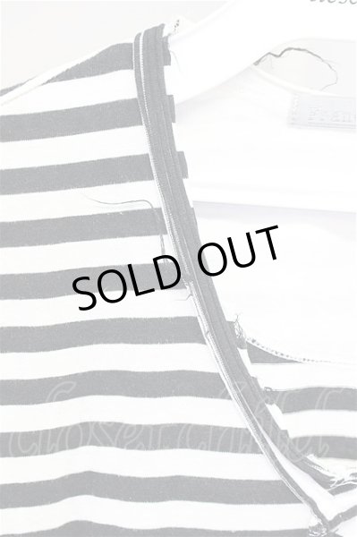 画像5: FranCisT_MOR.K.S. Tシャツ.ハイビスカルボーダーVネック /ブラック×ホワイト/2 T-21-06-09-011-Fr-ts-KN-ZT153 (5)