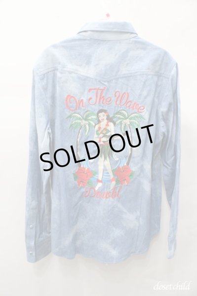 画像3: DOWBL シャツ.Hulagirlマーブルブリーチ【現在買取対象外】 /インディゴ/44 O-21-06-09-005-DO-sh-YM-ZT194 (3)