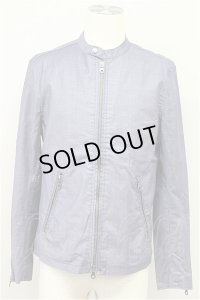 【セール】HIGH STREET ジャケット.リネンシングルライダース 【現在買取対象外】 /ブルーグレイ/S T-21-06-12-003-HI-ja-YM-ZT109