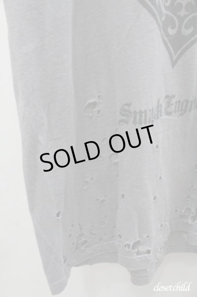 画像2: SMACK ENGINEER Tシャツ.スペードプリントダメージ /チャコール/L O-21-07-08-048-SM-ts-YM-ZT012 (2)