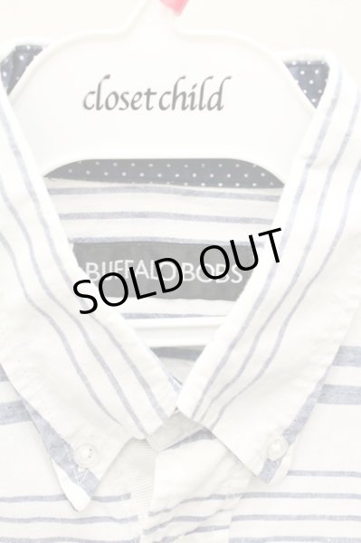 画像2: BUFFALO BOBS シャツ.マリンボーダー /ホワイトｘブルー/1 O-21-07-24-028-BU-sh-YM-ZT067 (2)