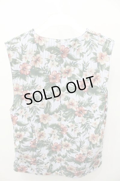 画像3: BLUE TORNADO ベスト.ボタニカルストライプ【現在買取対象外】 /パターンｘネイビー/M O-21-07-25-010-BL-to-YM-ZT114 (3)