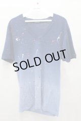 【SALE】GUILD PRIME Tシャツ.ペインティンググラデーションVネック /ブルー/1 O-21-08-06-031-GU-to-YM-ZT005