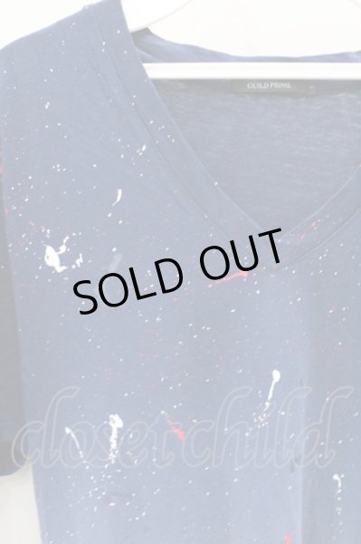 画像2: GUILD PRIME Tシャツ.ペインティンググラデーションVネック /ブルー/1 O-21-08-06-031-GU-to-YM-ZT005 (2)