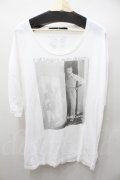 【WINTERセール】NO ID. Tシャツ.フォトプリントBIG /ホワイト/F O-21-08-09-006-NO-ts-YM-ZT179
