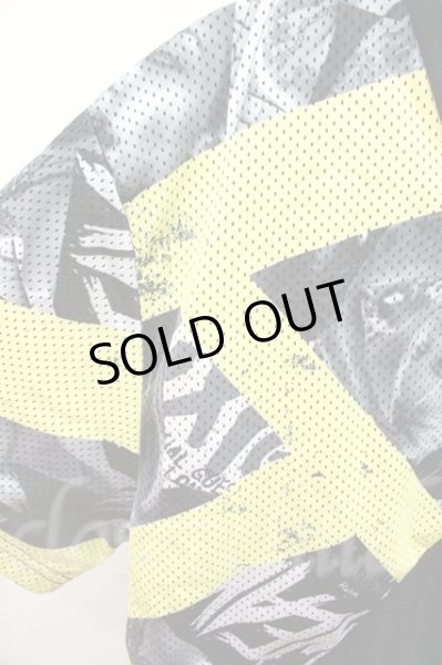 画像4: #ootd Tシャツ.PINKISH NEON 柄メッシュ切り替え /ブラックｘイエロー/L O-21-08-16-016-Wr-ts-YM-ZT071 (4)