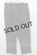 【SALE】ZARA パンツ.ベロアラインワイド /ブラックｘレッド/EU 42 O-21-08-28-070-ZA-pa-YM-ZT014