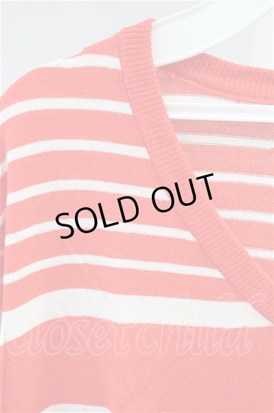 画像3: DOWBL Tシャツ.ボーダーVネックニット【現在買取対象外】 /レッド/44 T-21-09-10-006-DO-ts-ET-ZT167 (3)