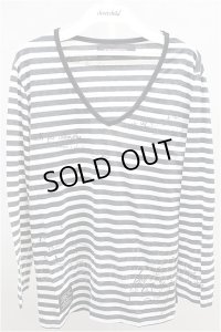 【SALE】OF THE NEIGE STYLE カットソー.ボーダープリント【現在買取対象外】 /ホワイト/46 T-21-09-10-021-OF-to-KN-ZT165