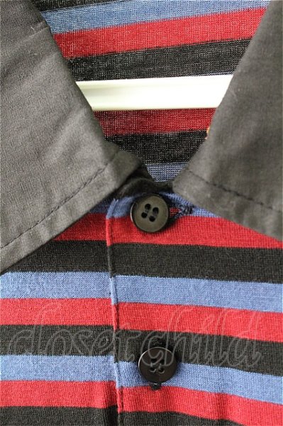 画像4: Deadly Jester シャツ.クレリックボーダーポロ /ネイビーｘレッド/S T-21-09-23-001-De-to-NA-ZT152 (4)