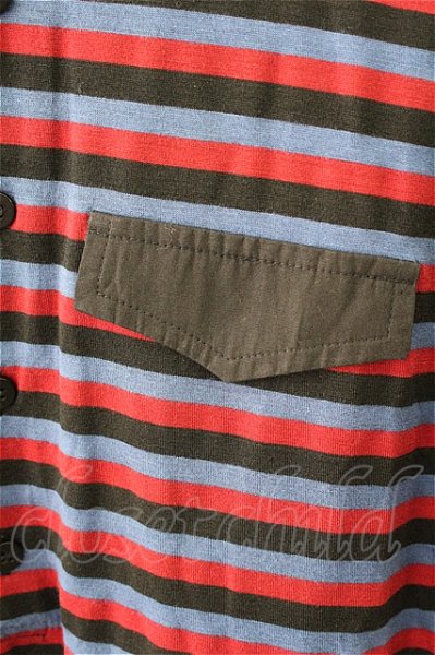 画像5: Deadly Jester シャツ.クレリックボーダーポロ /ネイビーｘレッド/S T-21-09-23-001-De-to-NA-ZT152 (5)