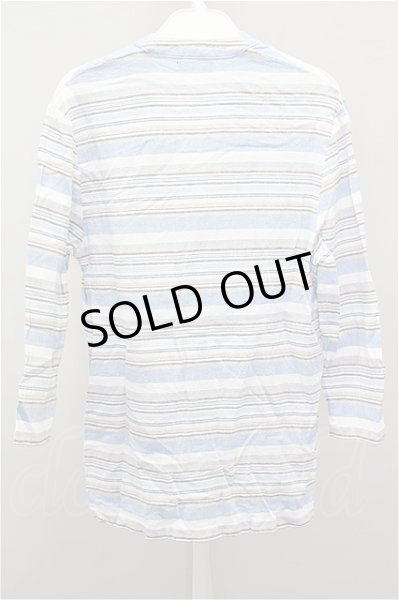 画像2: buzz spunky カーディガン.ボーダーリネン7S【現在買取対象外】 /サックス/M T-21-09-30-001-bu-to-NA-ZT063 (2)