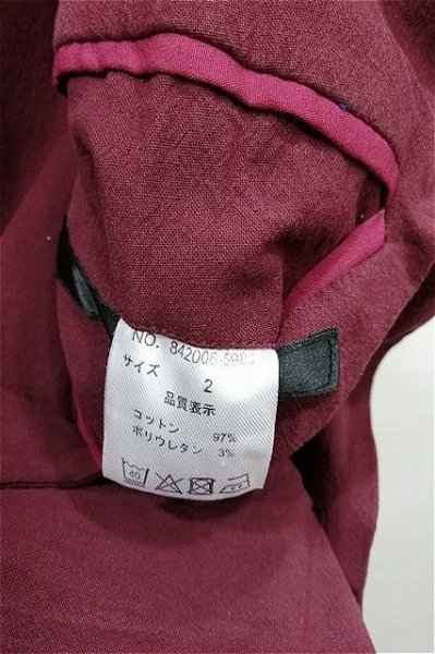 画像5: NO ID. ジャケット.Cストレッチクレープノッチドラペル2B7分袖JKT /ワイン/2 S-21-10-21-1039-NO-ou-KN-ZT300 (5)