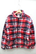 【WINTERセール】LEGENDA コート.ボアチェックブルゾン /レッド/S O-21-10-27-088-LE-ja-YM-ZT-M005
