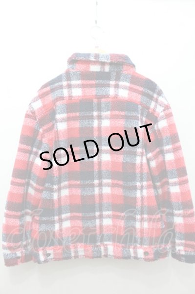 画像4: LEGENDA コート.ボアチェックブルゾン /レッド/S O-21-10-27-088-LE-ja-YM-ZT-M005 (4)