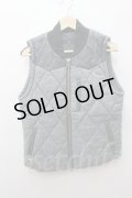 【SALE】NO ID. ベスト.レザー切替キルティングダウン /グレーｘブラック/1 O-21-10-28-064-NO-to-YM-ZT-M005