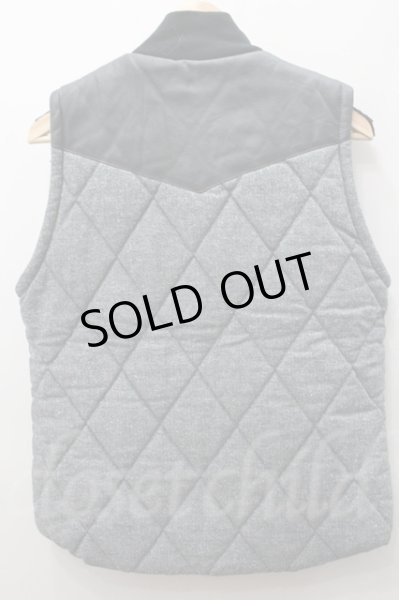 画像3: NO ID. ベスト.レザー切替キルティングダウン /グレーｘブラック/1 O-21-10-28-064-NO-to-YM-ZT-M005 (3)