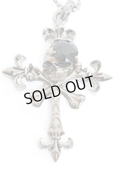 画像2: 【新品アウトレット】   百合スカルボーンネックレス /0/ T-21-11-02-001l-1-ac-SI-m-NA-ZT-B500 (2)