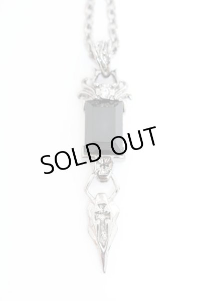 画像2: 【新品アウトレット】   スクエアストーンチャームネックレス /0/ T-21-11-02-002l-1-ac-SI-m-NA-ZT-B500 (2)