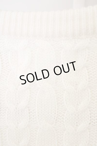 画像3: LHP ニット.7ゲージケーブルクルーネック /ホワイト/M T-21-11-19-008-LH-to-KN-ZT009 (3)