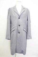 【SALE】NO ID. ジャケット.Pツイル千鳥エンボストラベルチェスターJKT /グレー/3 T-21-12-02-002-NO-ja-KN-ZT154