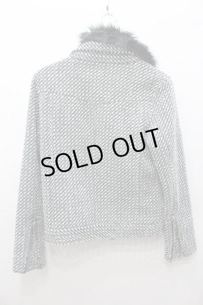 画像3: SEANA ジャケット.ファー襟ウールシングル /ブラックｘホワイト/M O-21-12-16-048-SE-ja-YM-ZT-M109 (3)