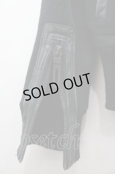 画像2: GalaabenD ジャケット.バッファロー切り替えヘビーメルトンA-2 /ブラック/S O-21-12-19-085-Ga-ja-YM-ZT-M102 (2)