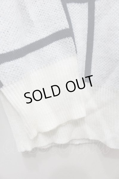 画像3: CavariA ニット.チェックプルオーバー /ホワイトｘネイビー/44 O-21-12-26-081-Ca-to-YM-ZT163 (3)