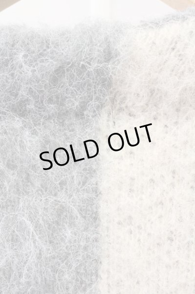 画像3: NO ID.BLACK カーディガン.シャギーＭＩＸニットストライプＪＱ /グレー×ホワイト/1 T-22-01-12-014-NO-to-KN-ZT010 (3)