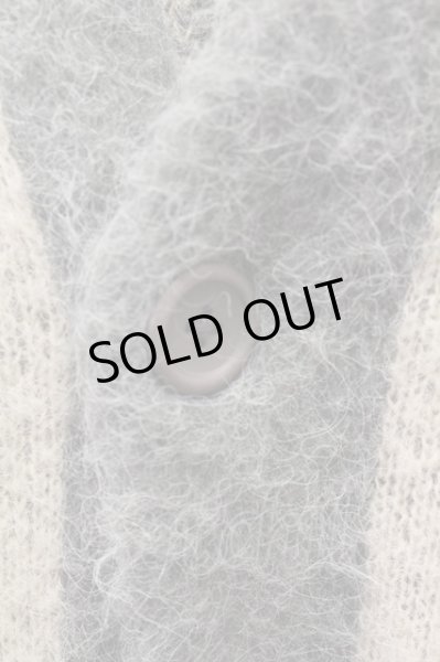 画像4: NO ID.BLACK カーディガン.シャギーＭＩＸニットストライプＪＱ /グレー×ホワイト/1 T-22-01-12-014-NO-to-KN-ZT010 (4)