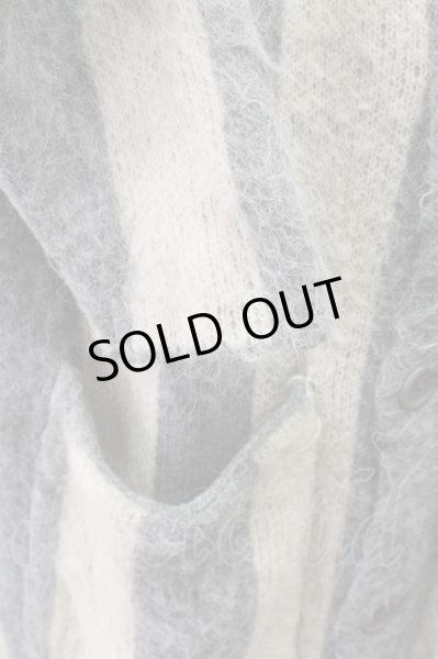 画像5: NO ID.BLACK カーディガン.シャギーＭＩＸニットストライプＪＱ /グレー×ホワイト/1 T-22-01-12-014-NO-to-KN-ZT010 (5)